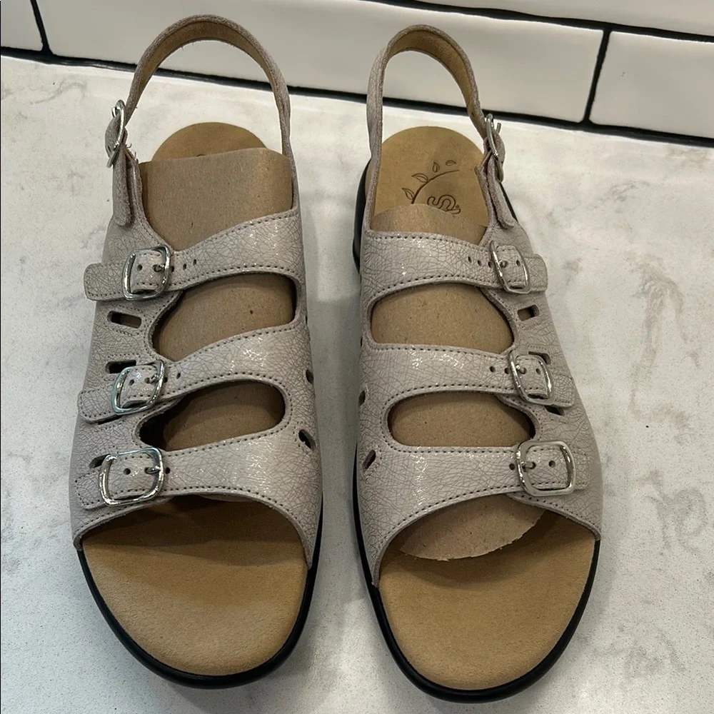 SAS Mystic Web Linen‎ Women's Leather Cream Sandals Tripad Comfort 11N